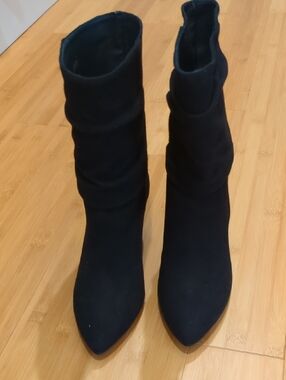 Botkier Skylar Black Slouchy Pointed Ankle Booties